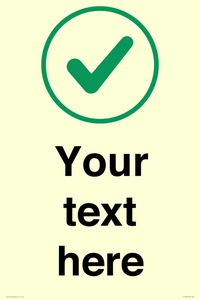 Custom plain background, green tick in circle sign